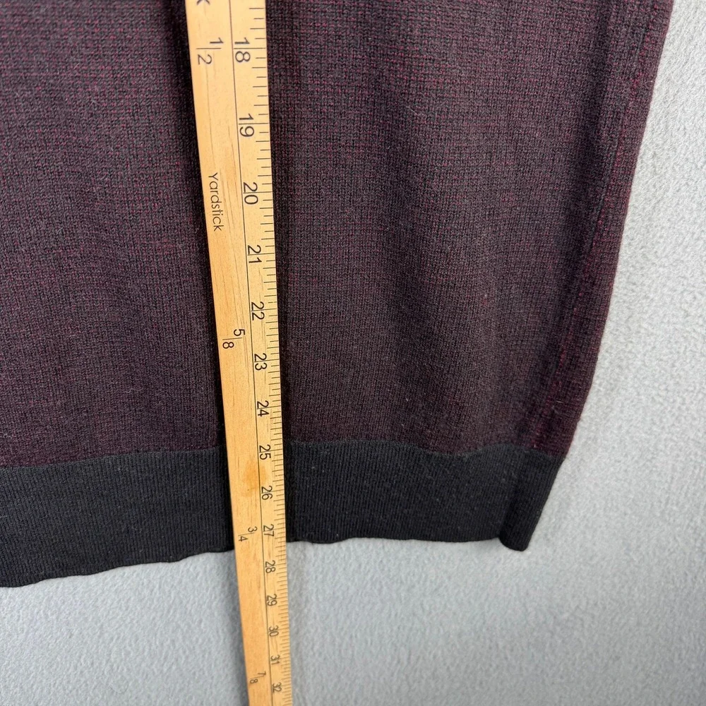 Banana Republic Merino Birdseye Sweater XL Italian Wool Burgundy Old Money